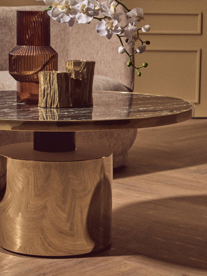 Mia Black Marble Effect Gold Base Coffee Table