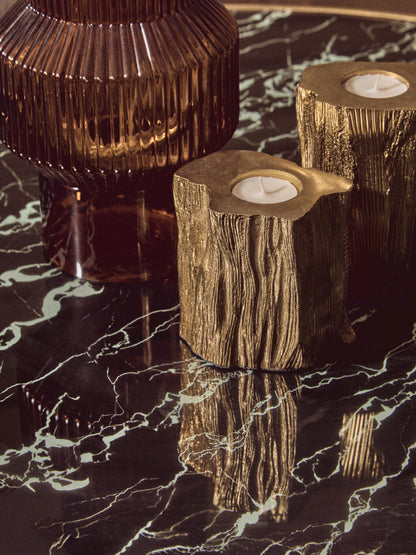 Mia Black Marble Effect Gold Base Coffee Table