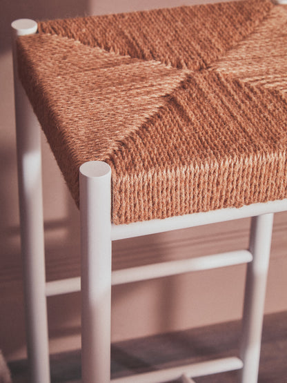 Bali Natural Rope and White Bar Stool