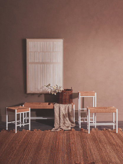 Bali Natural Rope and White Bar Stool