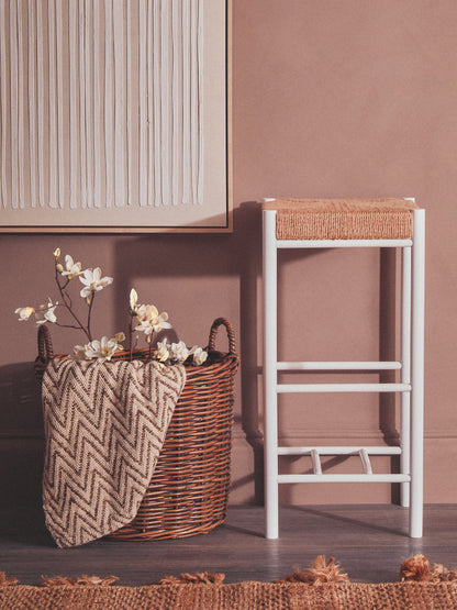 Bali Natural Rope and White Bar Stool