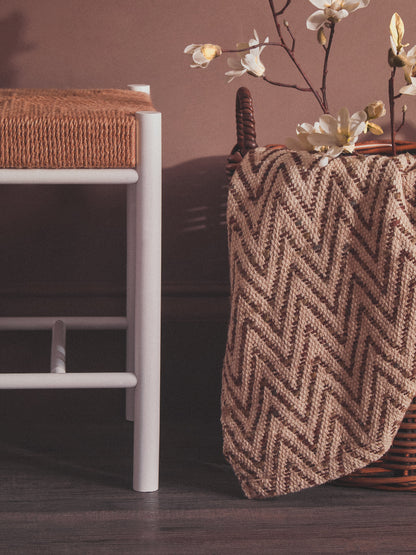 Bali Natural Rope and White Wood Low Stool