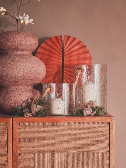 Frankie Paper Rope Detail Two Door Mango Wood Cabinet