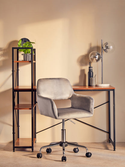 Jaxon Grey Velvet Retro Chrome Office Chair