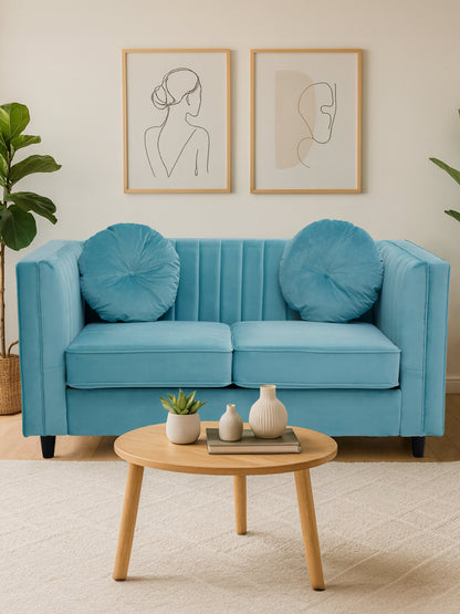 Faith Pastel Green 2 Seater Velvet Sofa