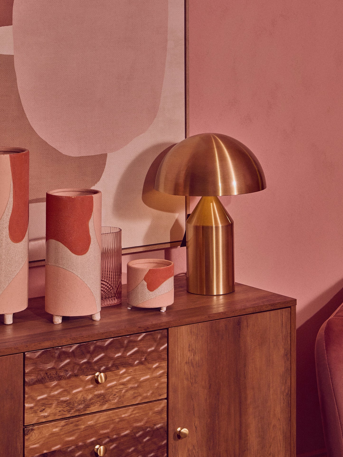 Aris Gold Finish Dome Table Lamp