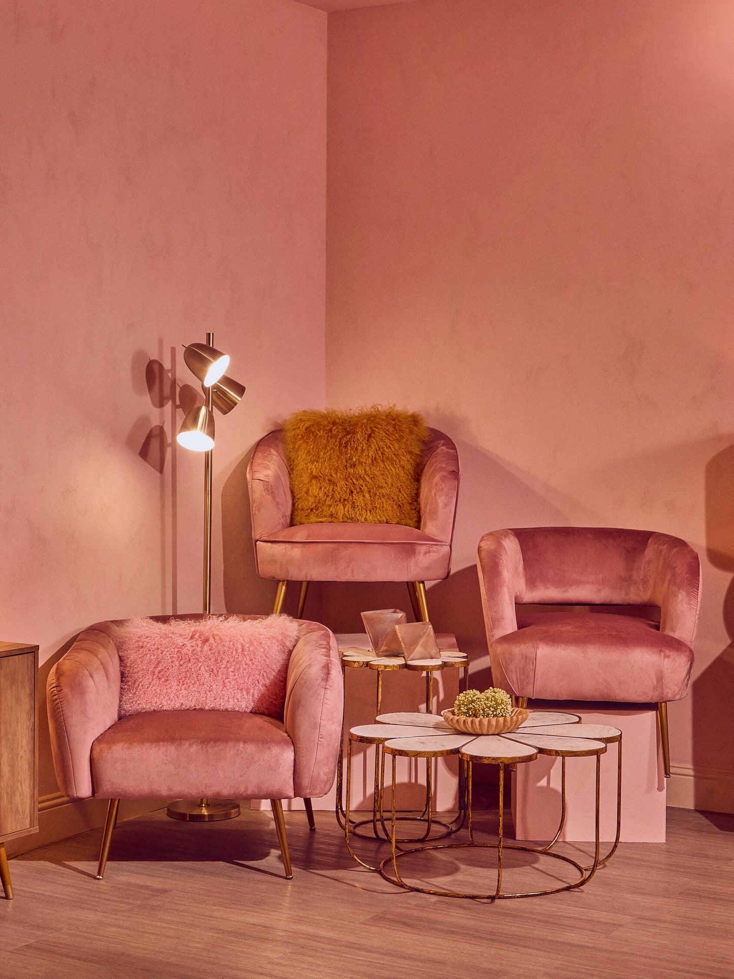 The Luxe Ochre Real Mongolian Fur Square Cushion