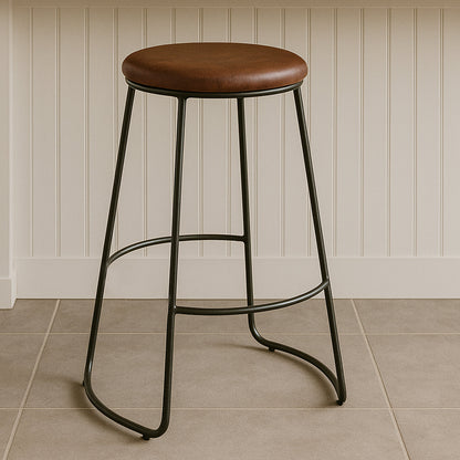 Shoreditch Faux Leather Bar Stool with Metal Legs