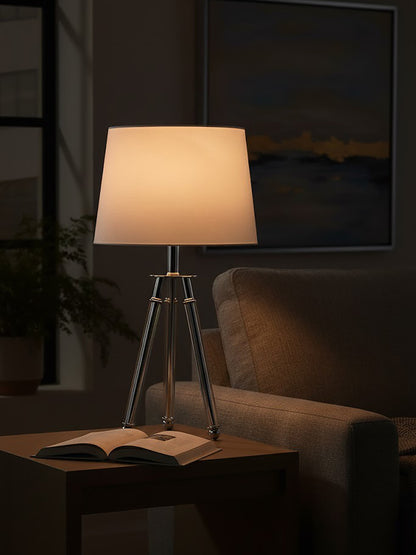Leon Chrome Crystal Tripod Table Lamp