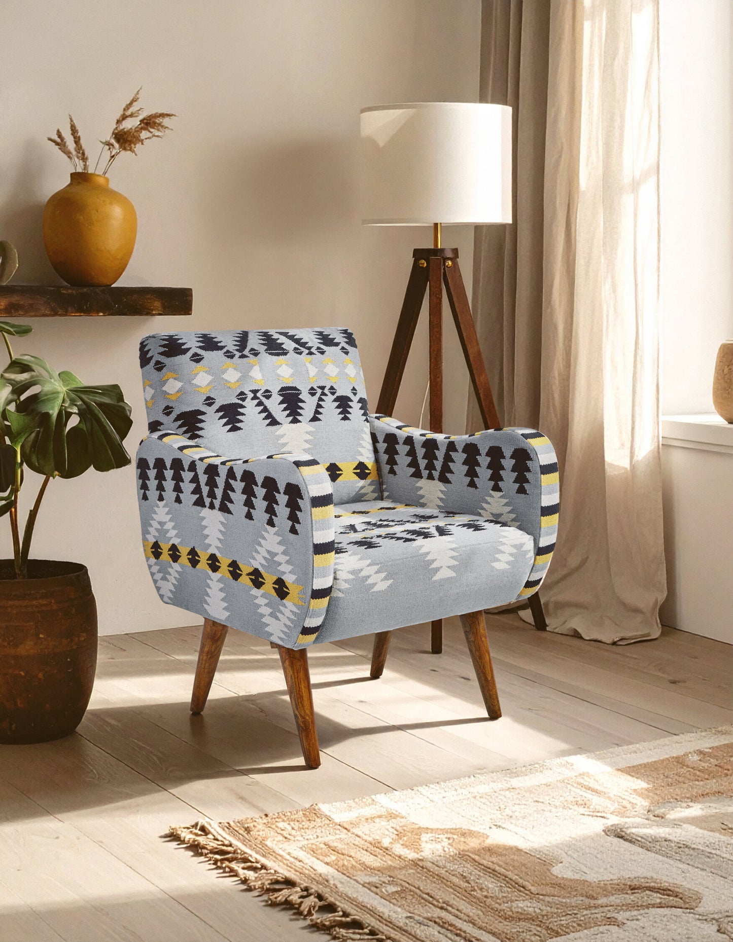 Azteca Kilim Mango Wood Armchair