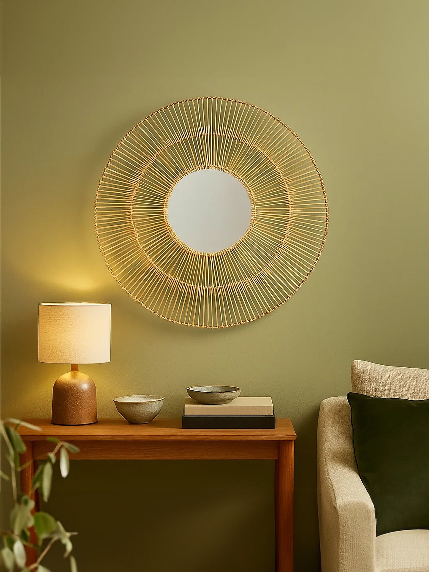 Congo Natural Rattan Wall Mirror.