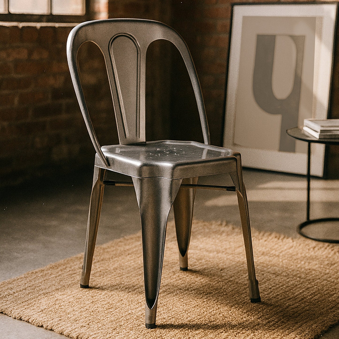 Industrial Grey Industrial Metal Dining Chair