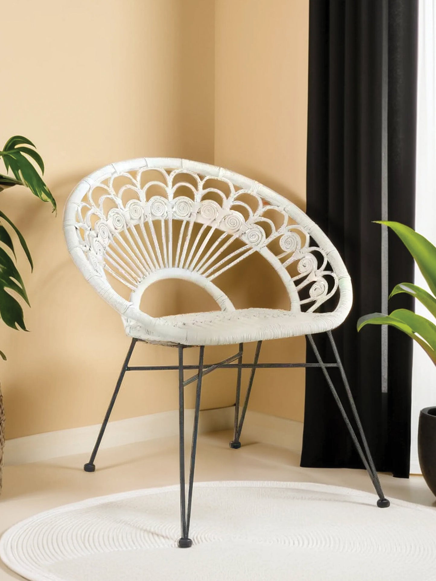 Koh Lanta White Rattan Nordic Armchair