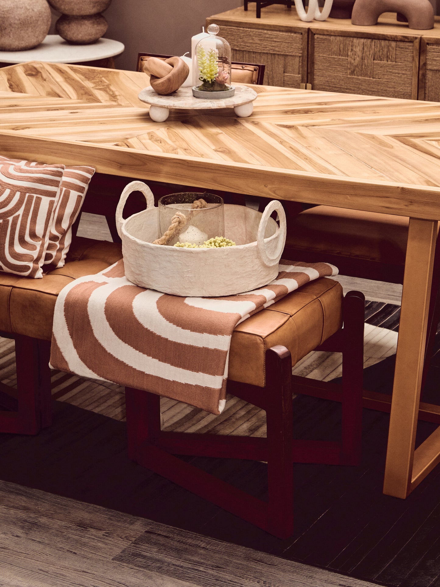 The Edit Natural Terracotta Abstract Throw