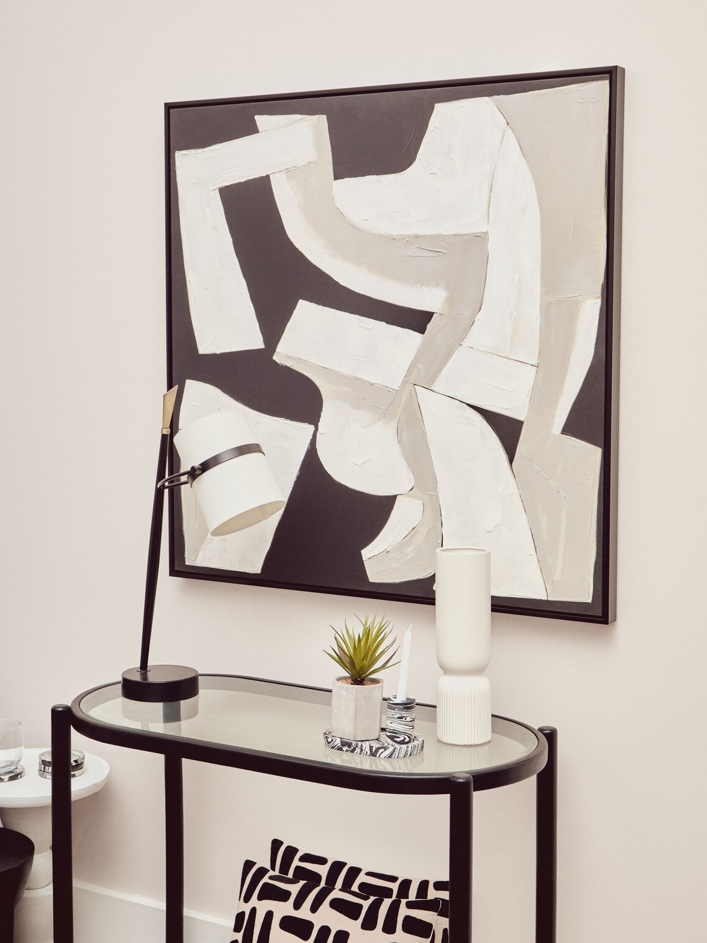 Fiji Rattan and Glass 2 Tier Console Table