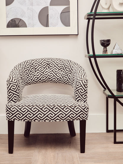 Loxton Greek Key Cutout Lounge Armchair