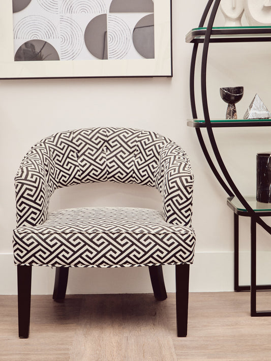 Loxton Greek Key Cutout Lounge Armchair