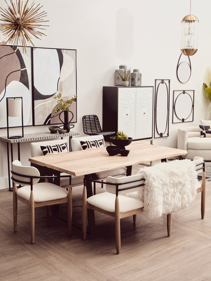 Milan Mango Wood Live Edge Black Metal legs Dining Table