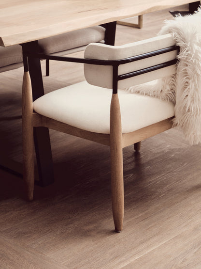 Milan Mango Wood Live Edge Black Metal legs Dining Table