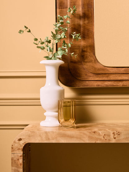 Aspen Curved Burl Wood Console Table