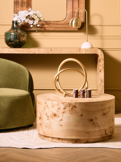 Aspen Round Burl Wood Coffee Table