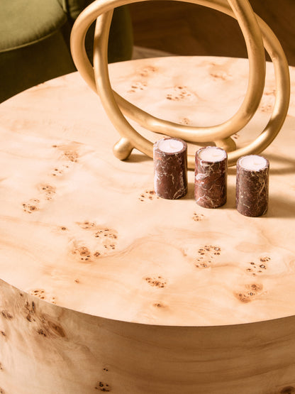 Aspen Round Burl Wood Coffee Table