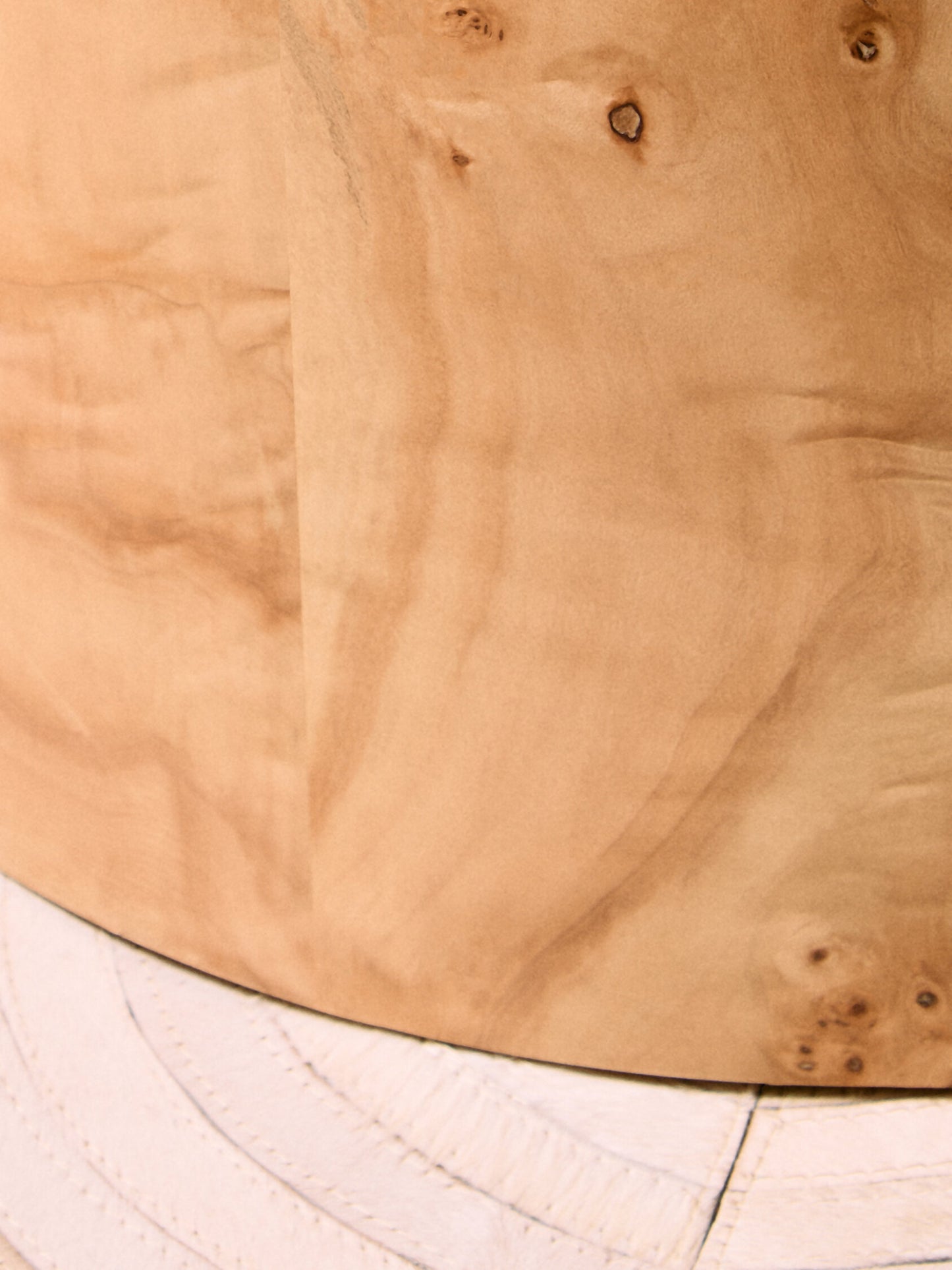 Aspen Round Burl Wood Side Table