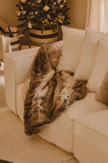 Nomad Lamina Mocha Ombre Fur Throw