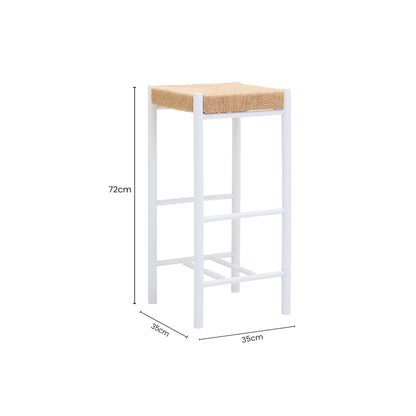 Bali Natural Rope and White Bar Stool