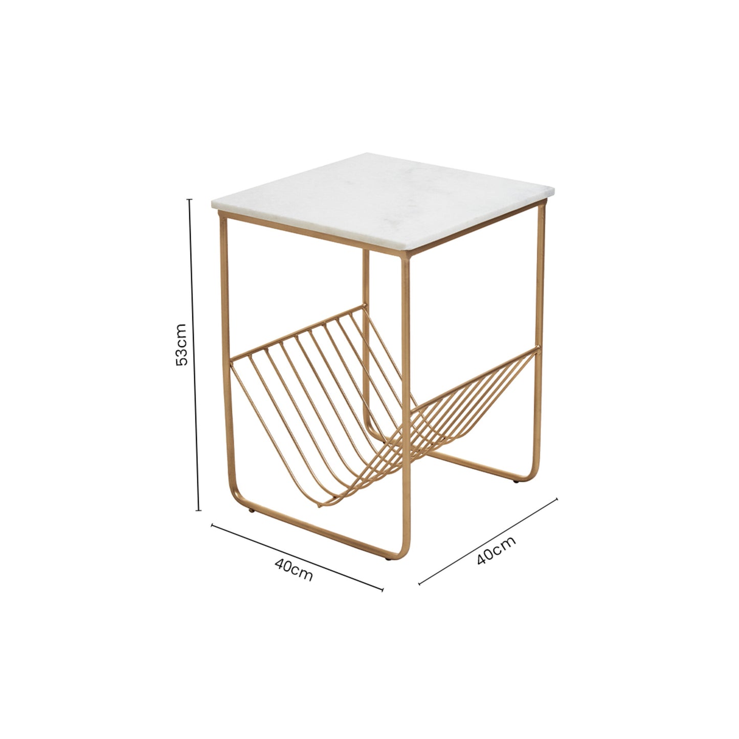 Roma White Marble Rack Side Table