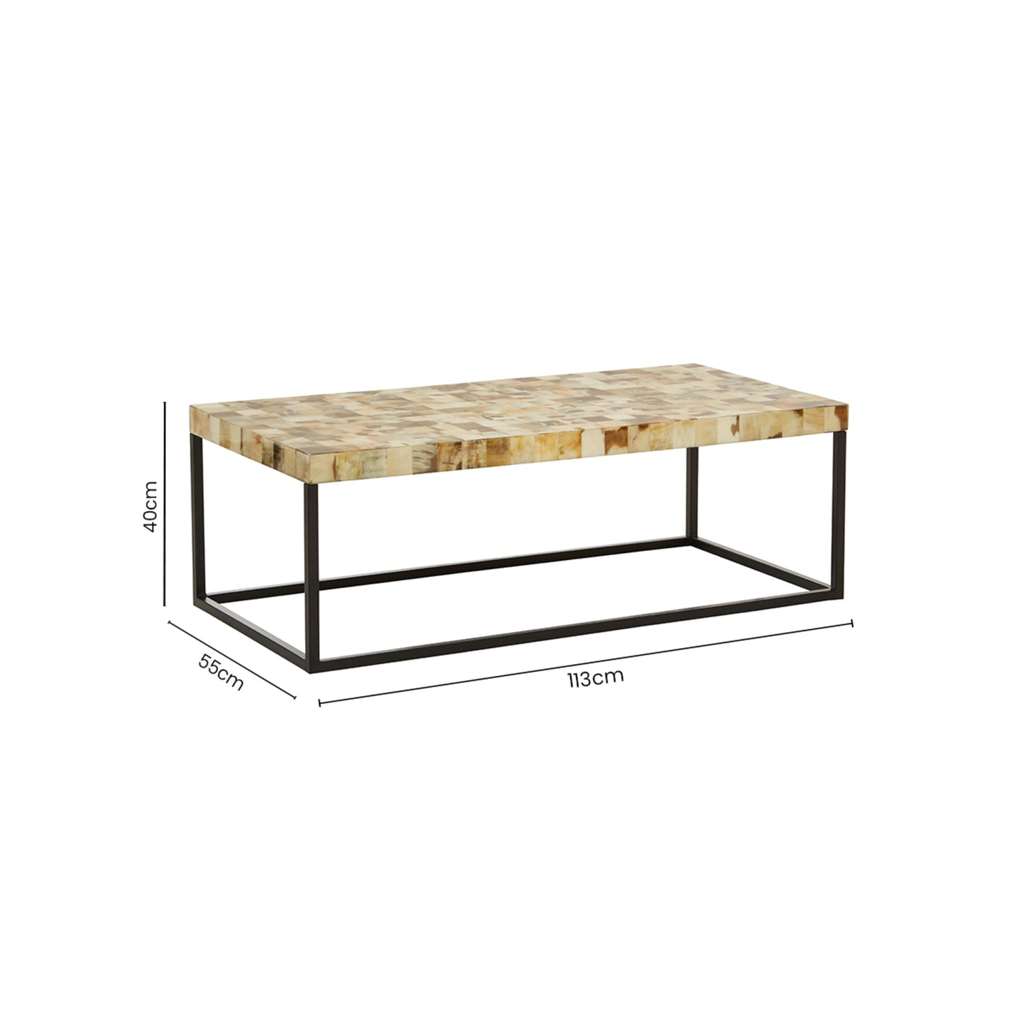 Ophelia Cream Mother of Pearl Rectangle Coffee Table