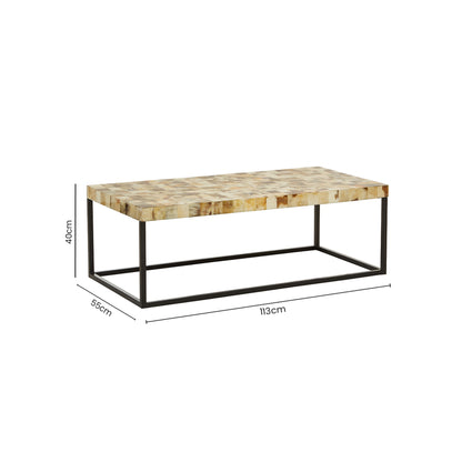 Ophelia Cream Mother of Pearl Rectangle Coffee Table