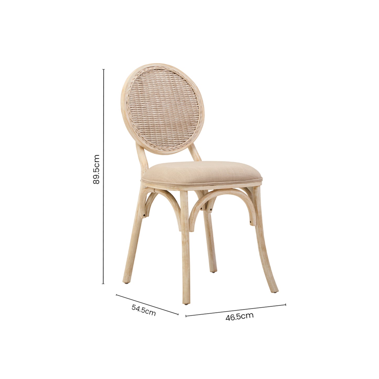 Fiji White Wash Elm Wood Dining Chair