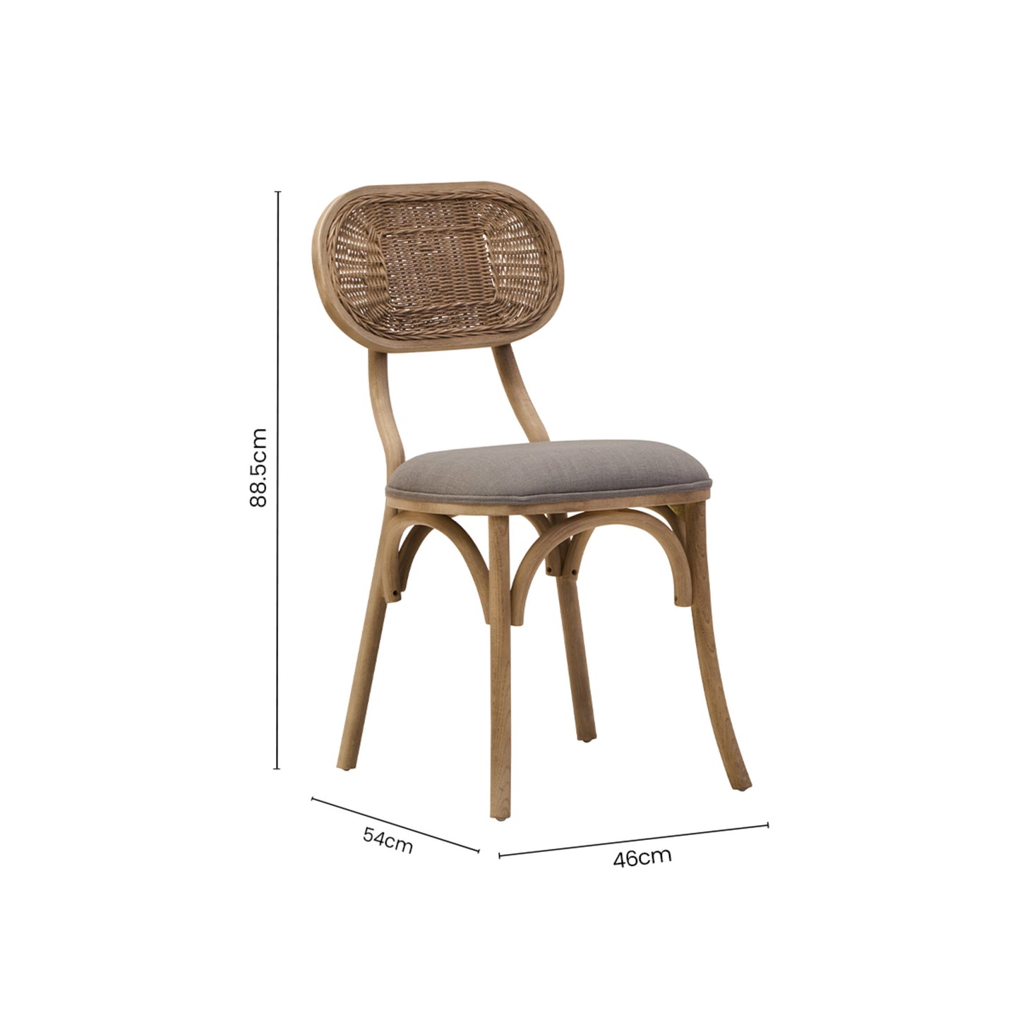 Fiji Grey Wash Elm Wood Dining Chair