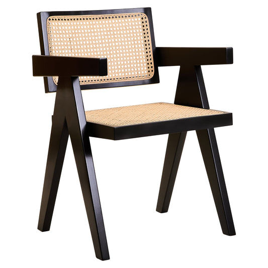 Fiji Natural Cane and Black Beech Wood Dining Chair