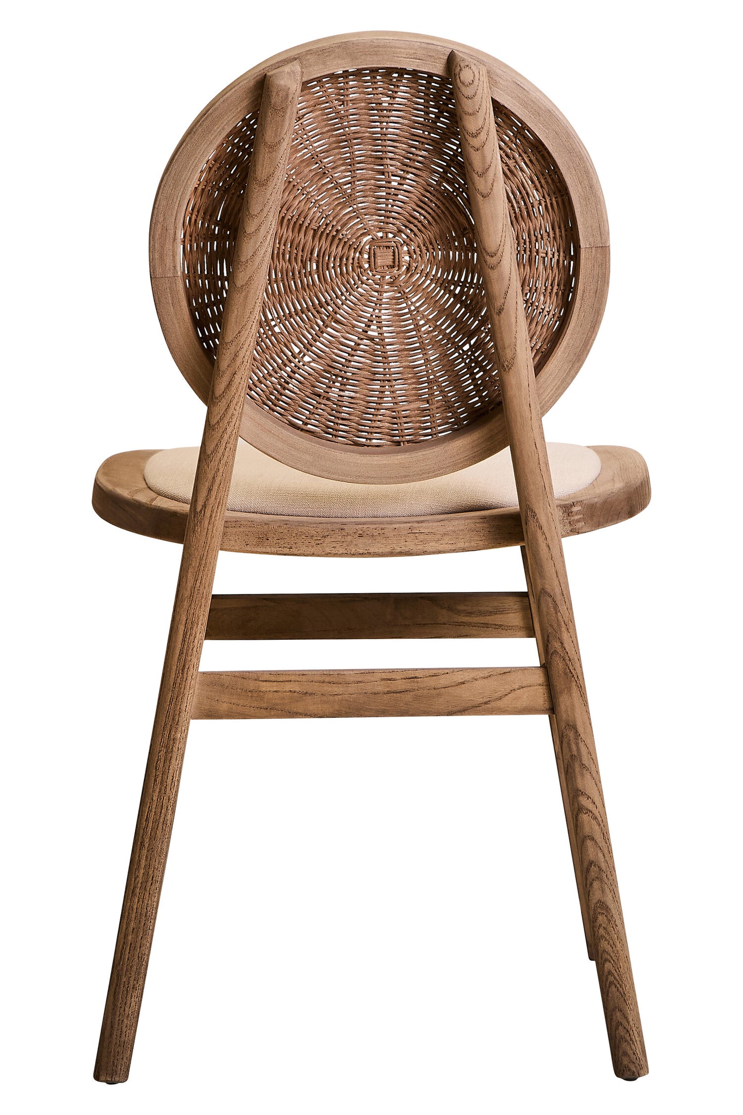 Fiji Beige Fabric and White Wash Elm Wood Dining Chair