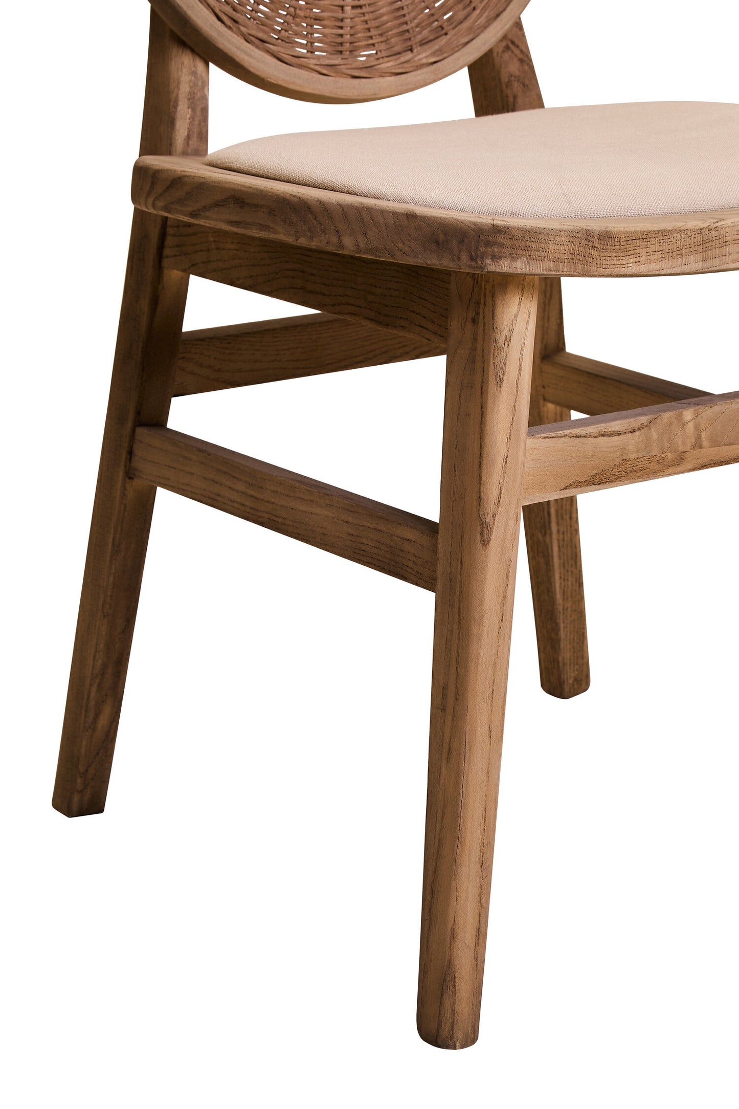 Fiji Beige Fabric and White Wash Elm Wood Dining Chair