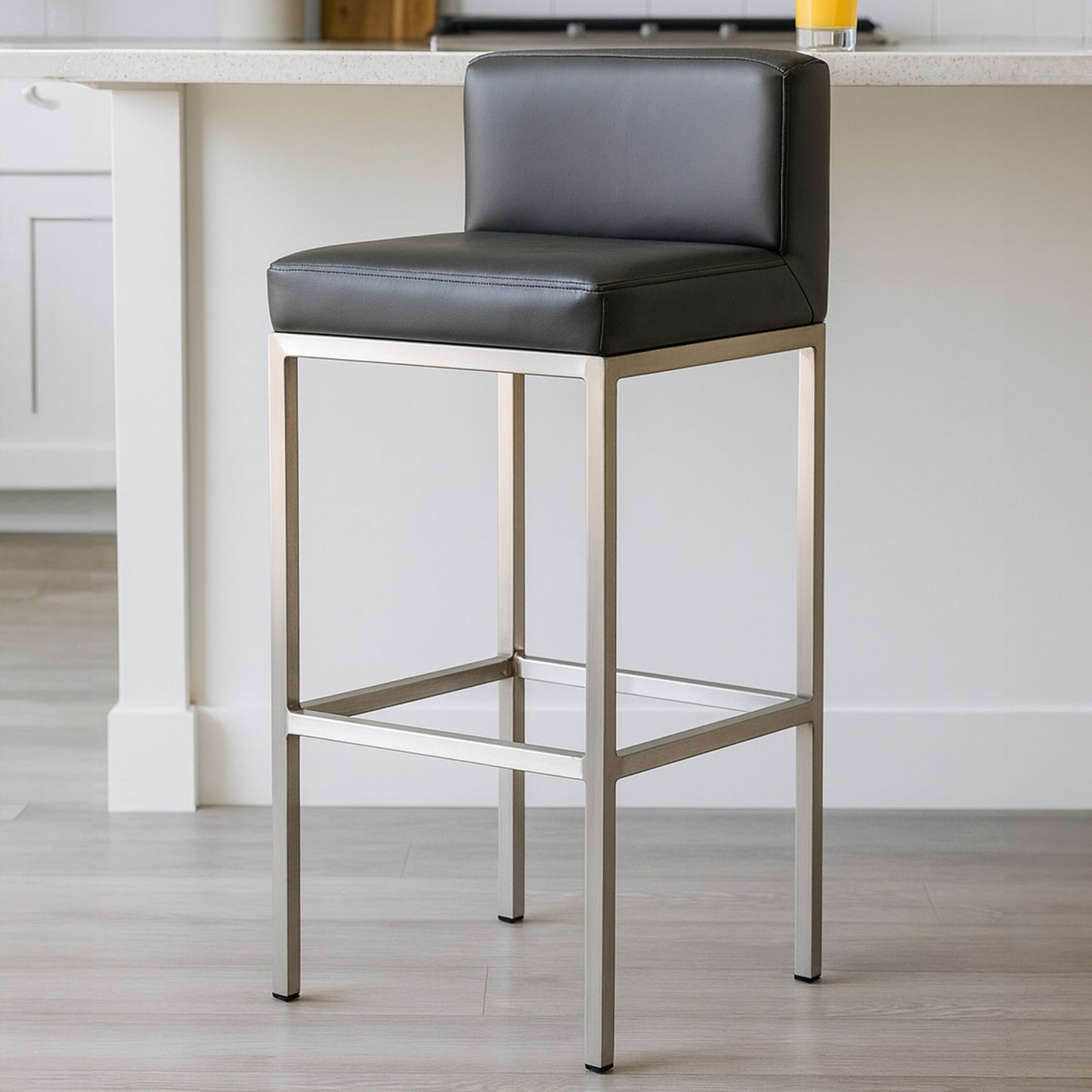 Grosvenor Dark Grey And Chrome Finish Bar Chair