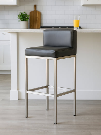Grosvenor Dark Grey And Chrome Finish Bar Chair