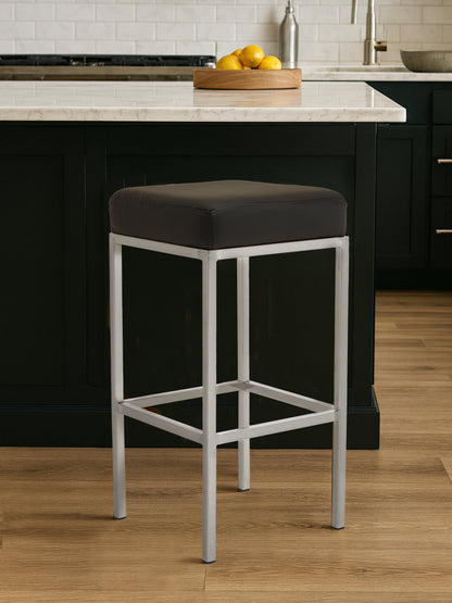 Grosvenor Black And Chrome Finish Bar Stool