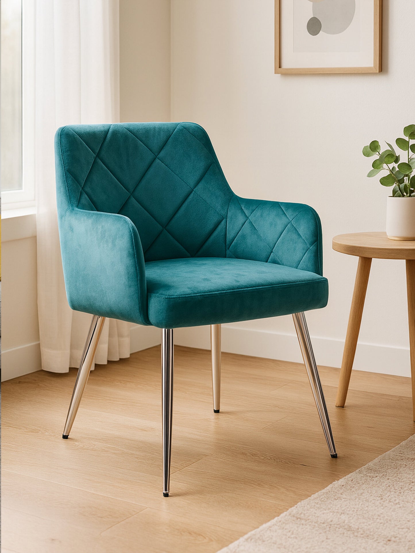 Lorena Light Blue Splayed Dining Chair