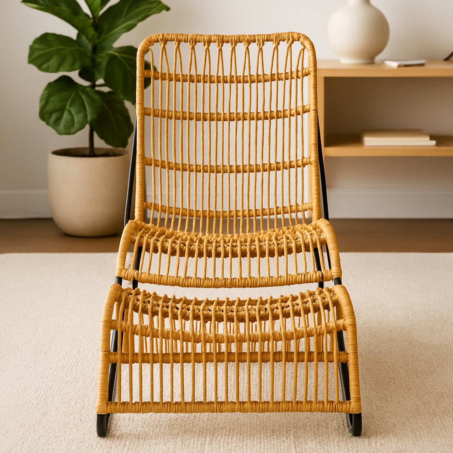 Koh Lanta Rattan Lounge Chair with Leg Rest