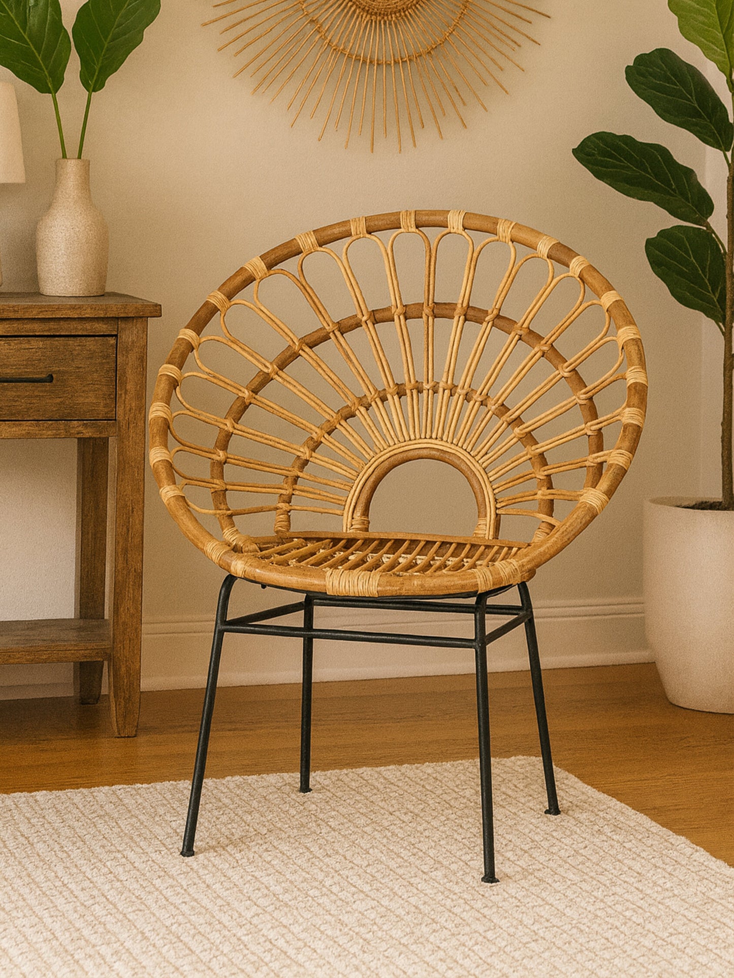 Tropic Natural Rattan Sunflower Armchair