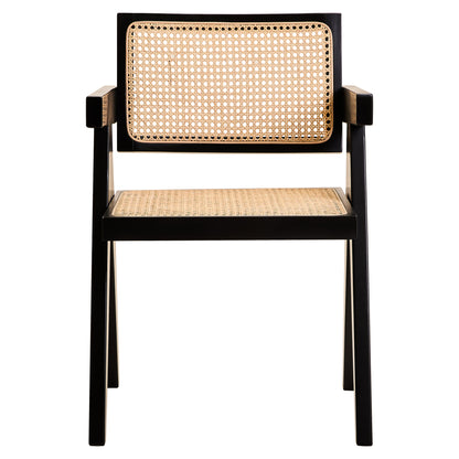 Fiji Natural Cane and Black Beech Wood Dining Chair