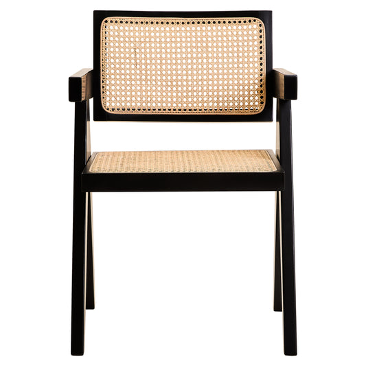 Fiji Natural Cane and Black Beech Wood Dining Chair