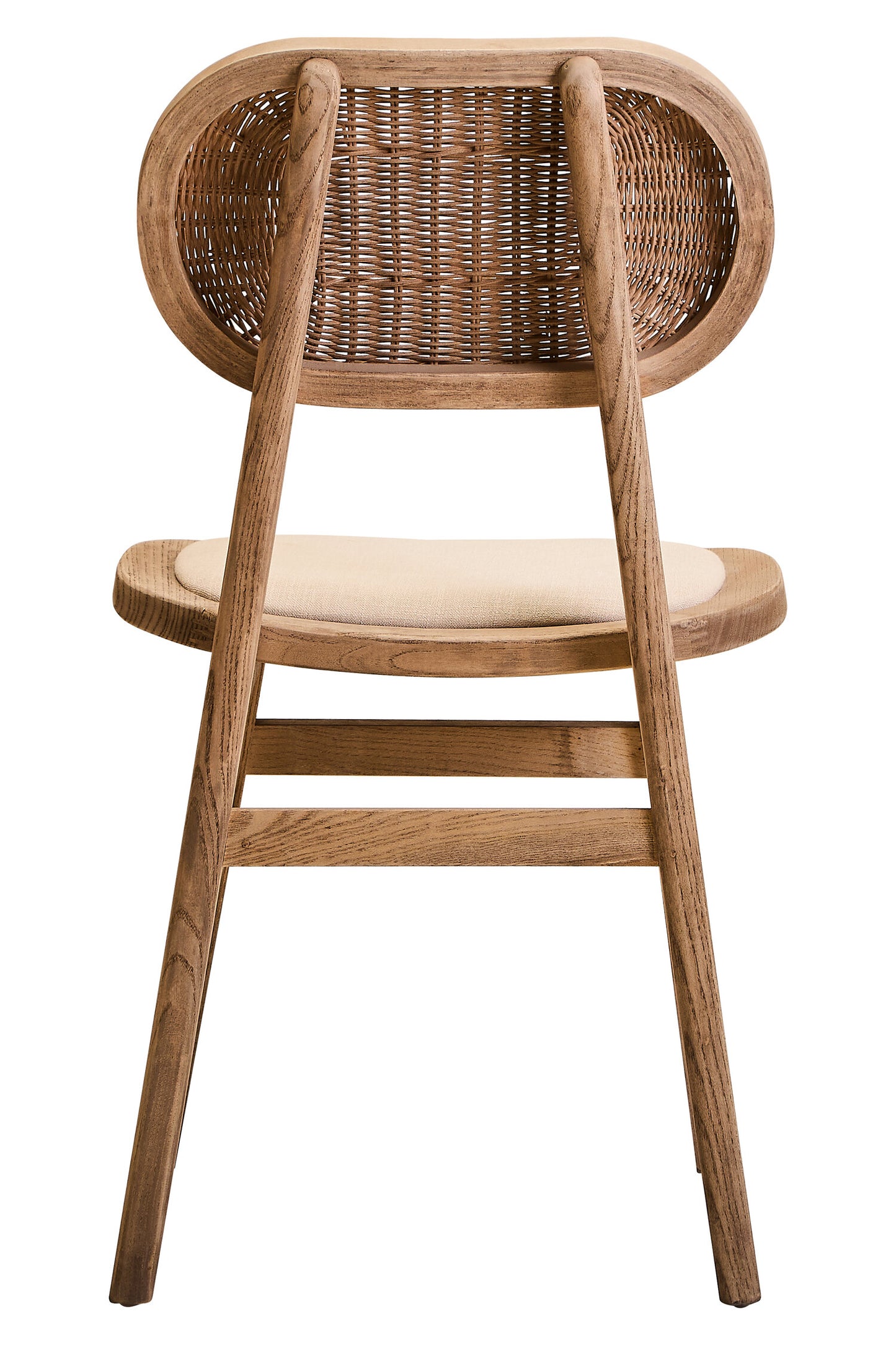 Fiji Beige Fabric and Grey Wash Elm Wood Dining Chair