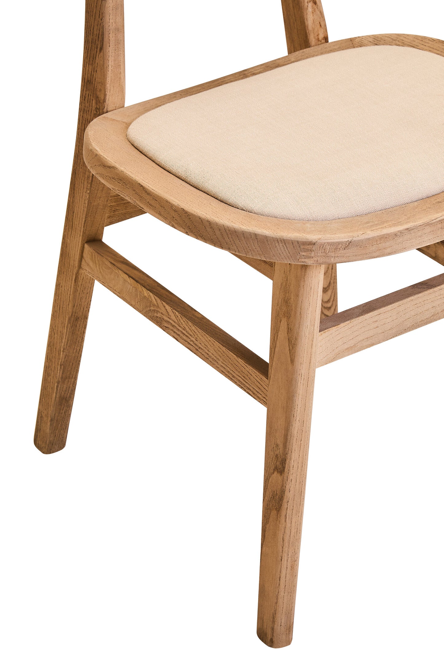Fiji Beige Fabric and Grey Wash Elm Wood Dining Chair