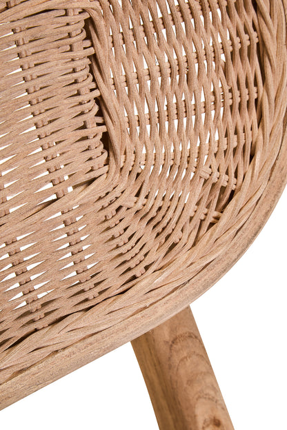 Fiji Beige Fabric and Grey Wash Elm Wood Dining Chair