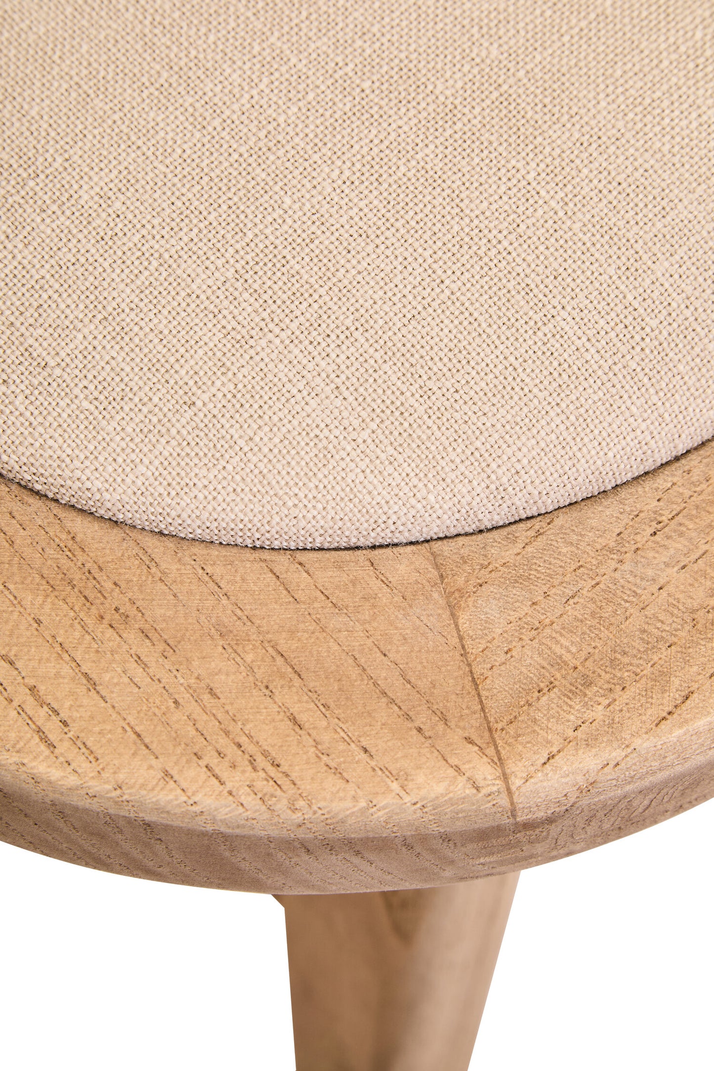 Fiji Beige Fabric and Grey Wash Elm Wood Dining Chair
