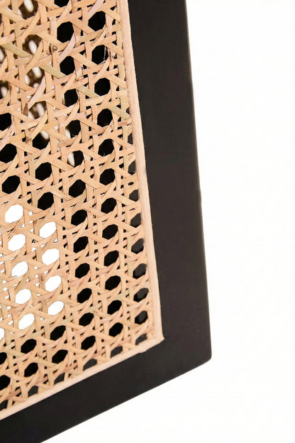 Fiji Natural Cane and Black Elm Wood Side Table